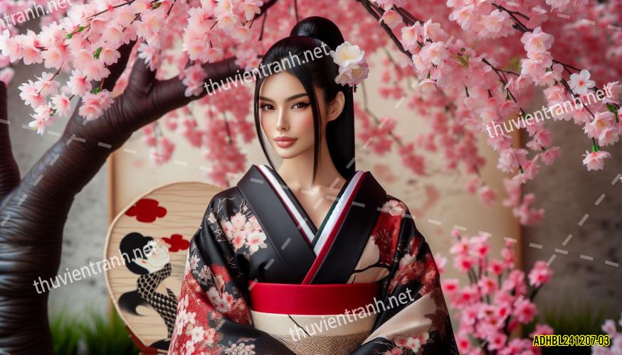 Tranh dán tường hoa cô gái Geisha Nhật Bản-ADHBL241207-03 - Kết quả tìm kiếm tranh tường